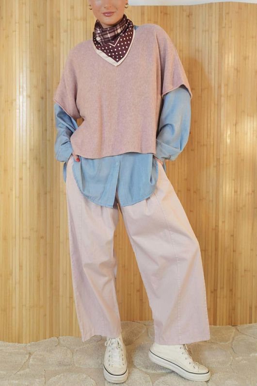 Gaberdine Barrel Pant Rose **